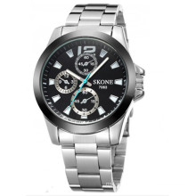 SKONE 7063 Black Dial Sport Style Black Dial Men Stainless Steel Watches